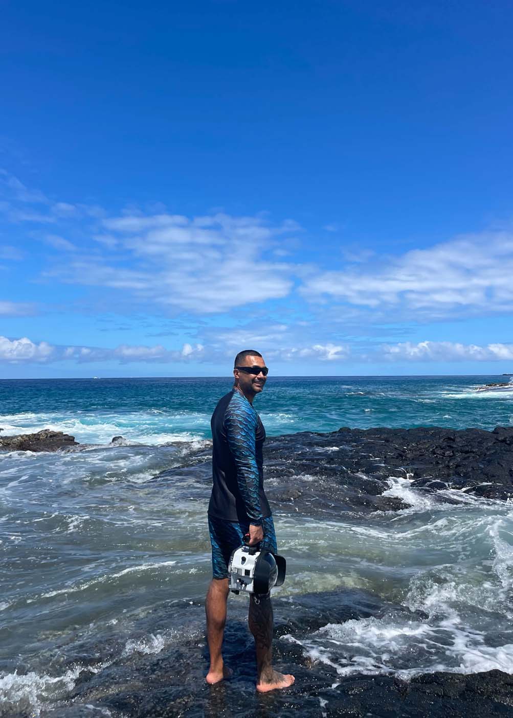 Men's Abyss Rash Guard - UPF 50+ Sun Protection, Quick Dry Swim Shirt for Surfing, Swimming & Beach Activities