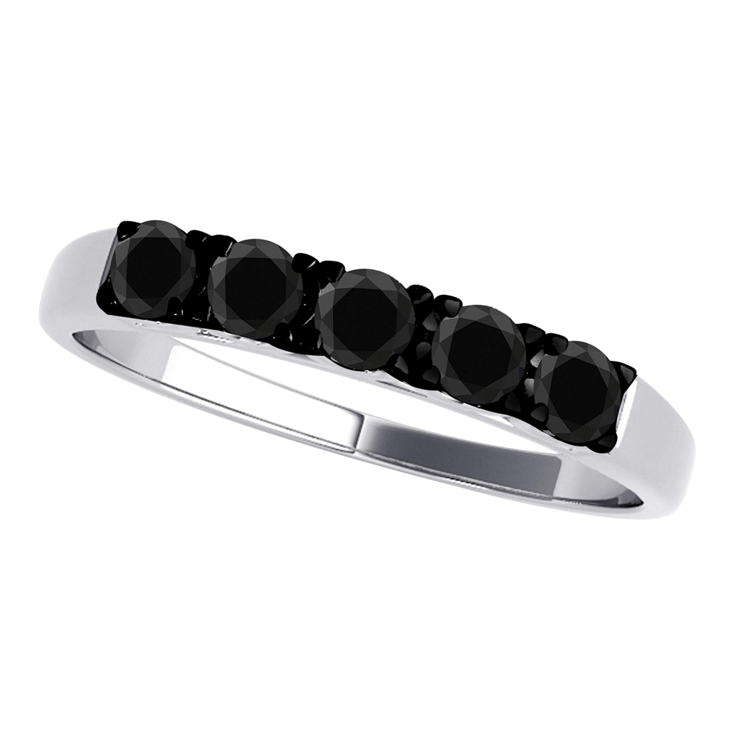 Black Diamond 10K Solid Rose, White & Yellow Gold Engagement Ring for Women - Perfect Valentine's Day, Anniversary & Proposal Gift - Elegant Jewelry for Weddings, Engagements & Special Occasions