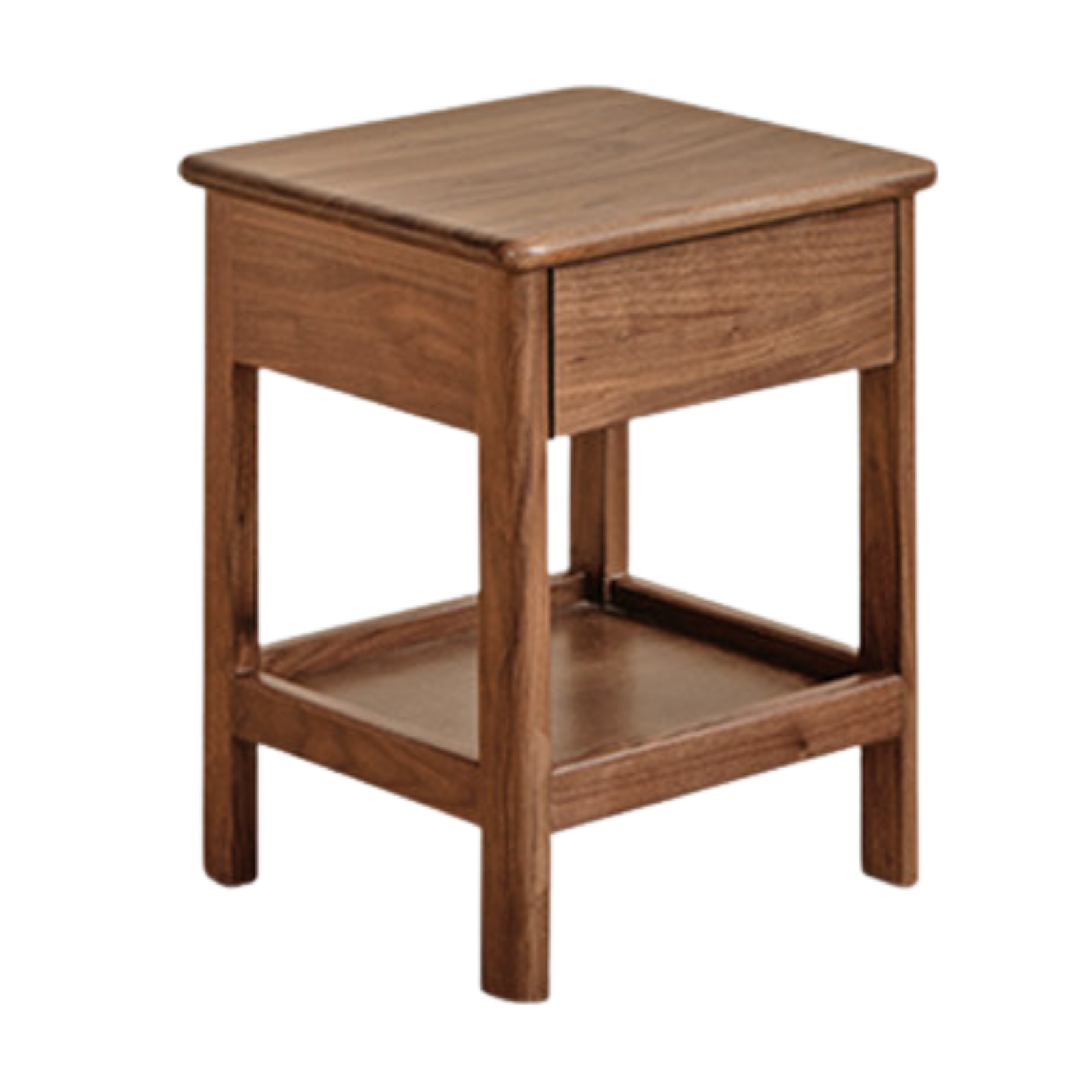 Solid Black Walnut and Ash Wood Nightstand with 2 Drawers - Stylish Bedside Storage Cabinet for Bedroom, Living Room, or Office
