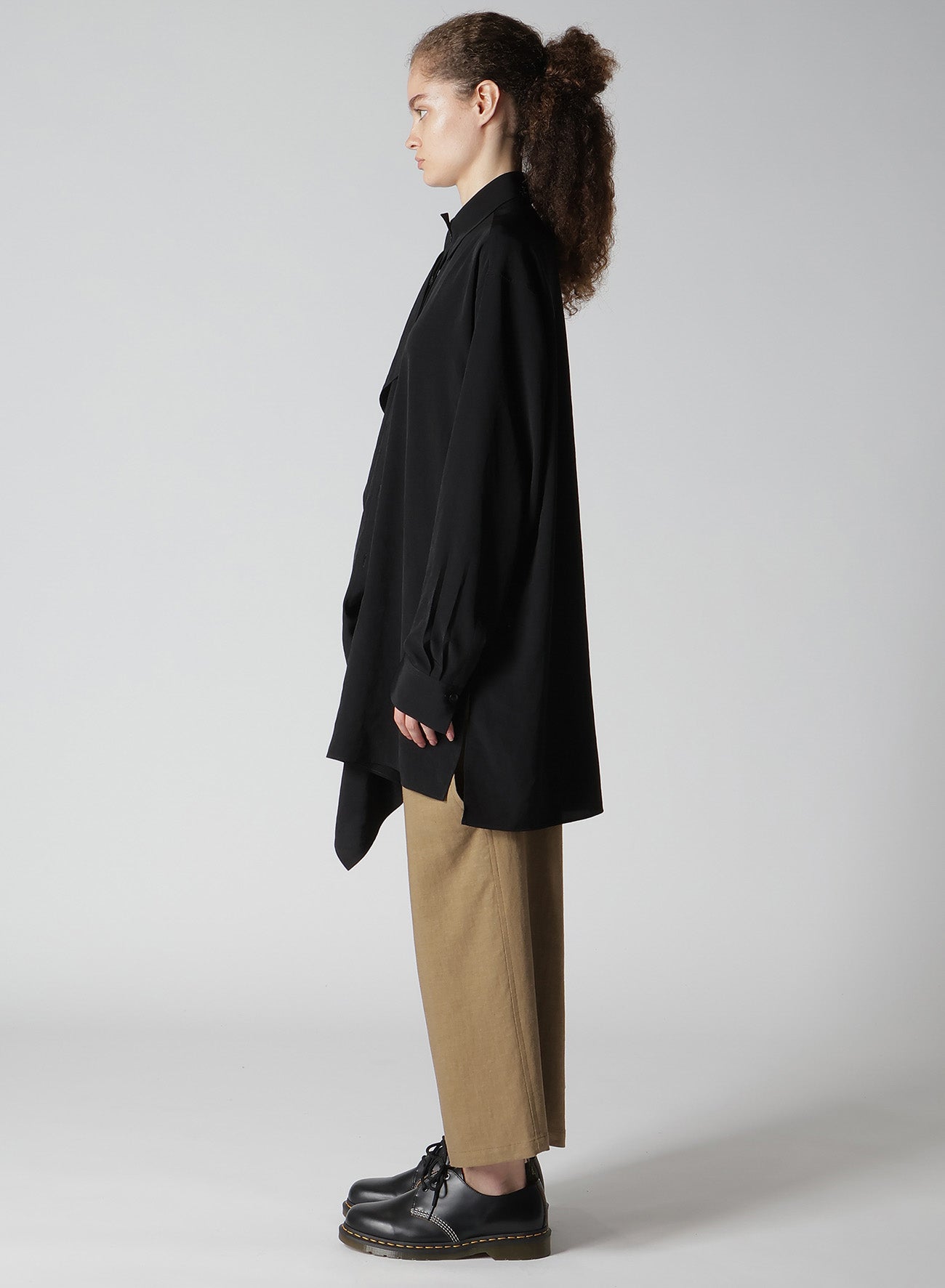 Elegant Crepe de Chine Blouse with Placket - Perfect for Office Wear & Casual Outfits
