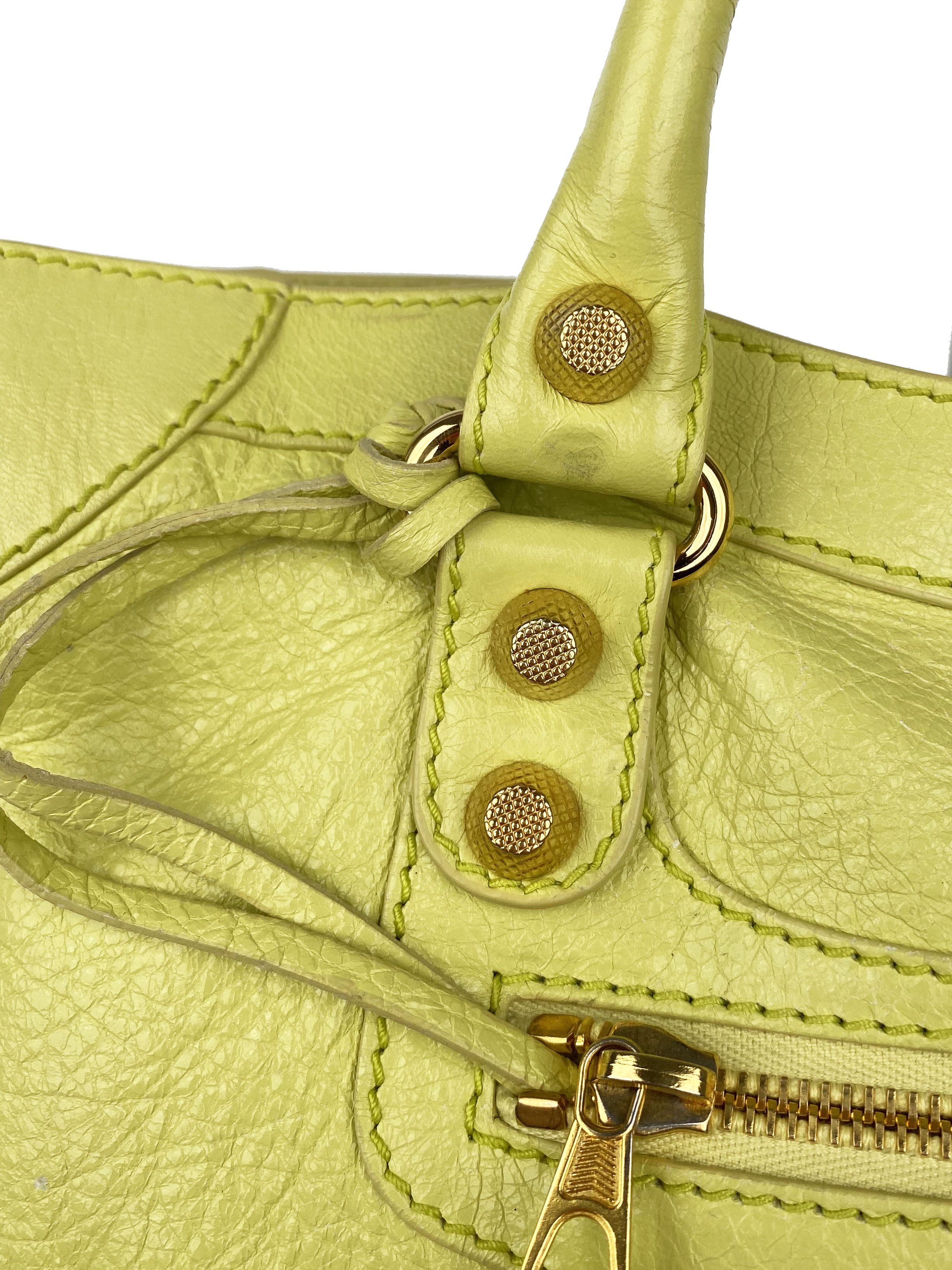 Balenciaga Pistachio Yellow Medium City Bag - Luxury Designer Handbag for Women | Perfect for Work, Travel & Everyday Use
