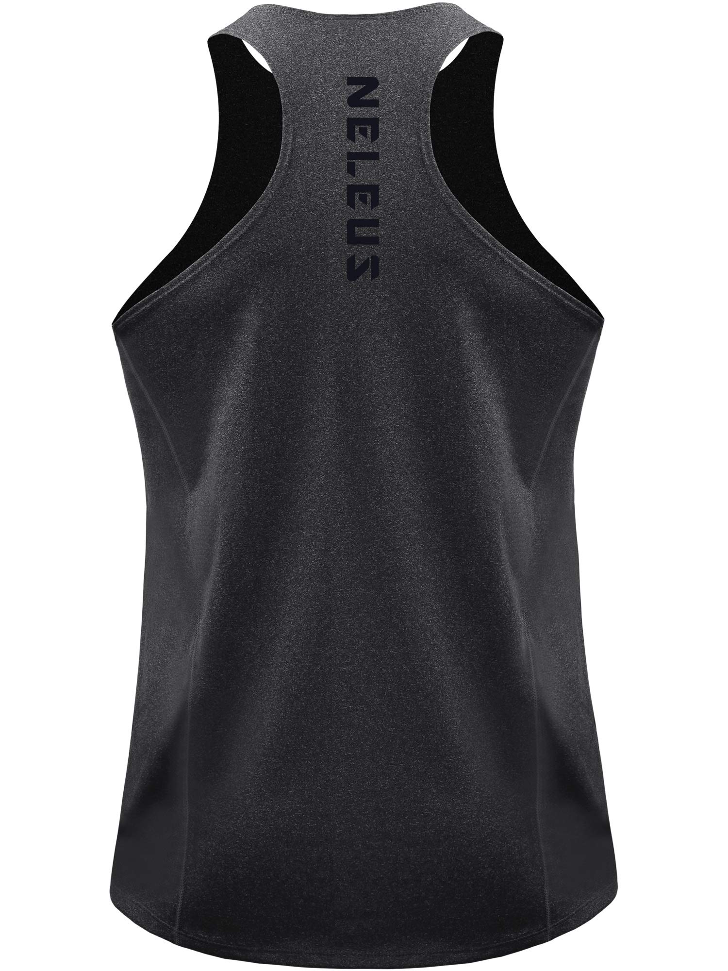 NELEUS Men's 3 Pack Running Tank Tops - Moisture Wicking Quick Dry Athletic Shirts for Gym, Workout & Sports - Lightweight Breathable Y-Back Sleeveless Shirts for Men's Fitness & Summer Activewear