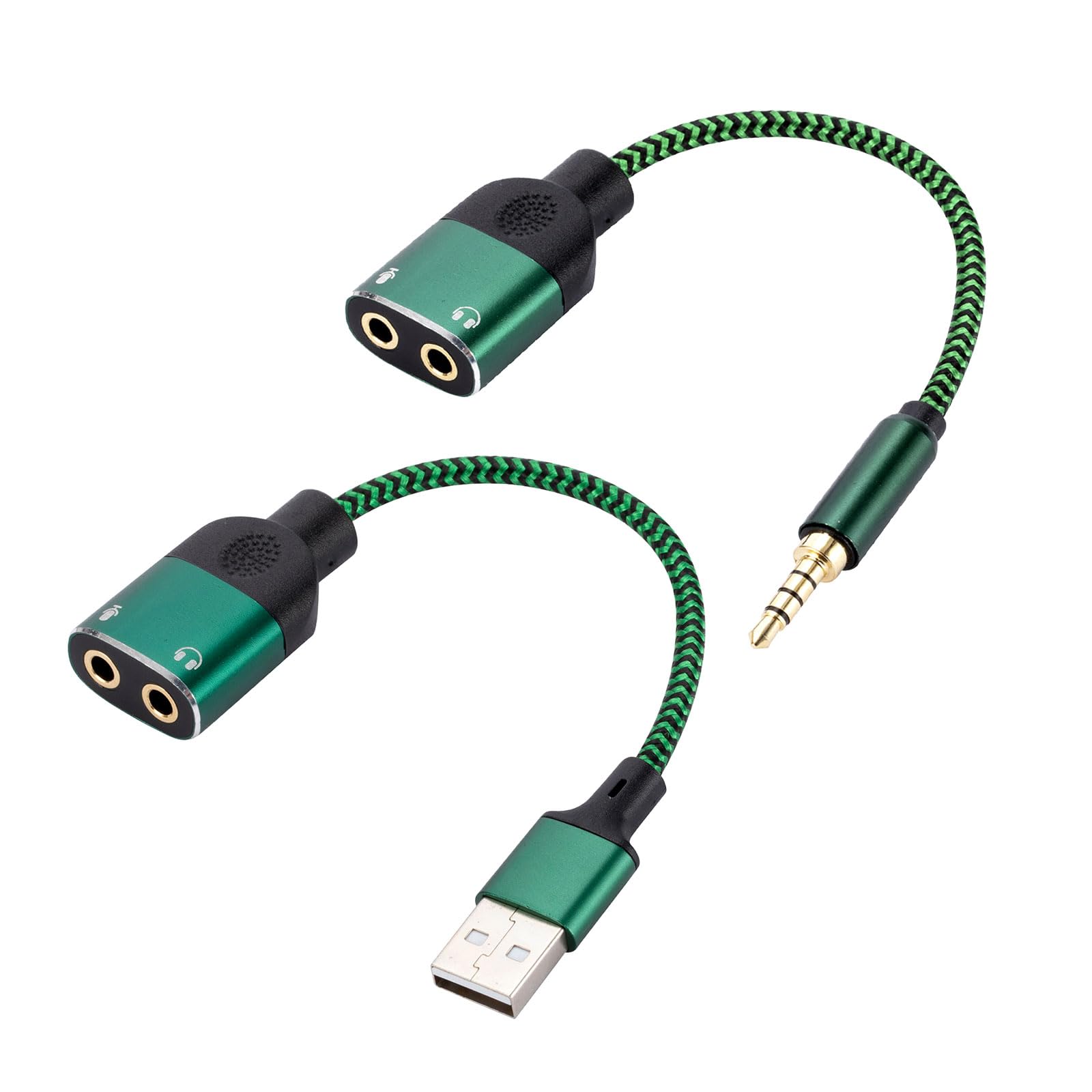 HIOPOIUYT Plug and Play USB Sound Card with 3.5mm Audio Jack - USB to Headphone Adapter for PC/Laptop - No Driver Required - Perfect for Gaming, Streaming & Conference Calls