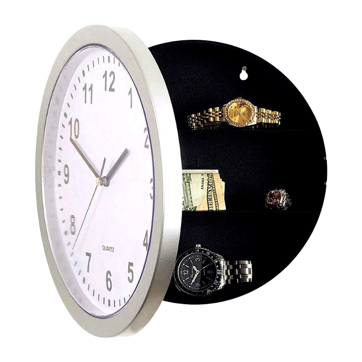 DL Wall Clock with Hidden Safe Box - 10 Inch Concealed Storage Wall Clock | Diversion Safe with Secret Compartment | Perfect for Home Security, Valuables Storage & Office Use