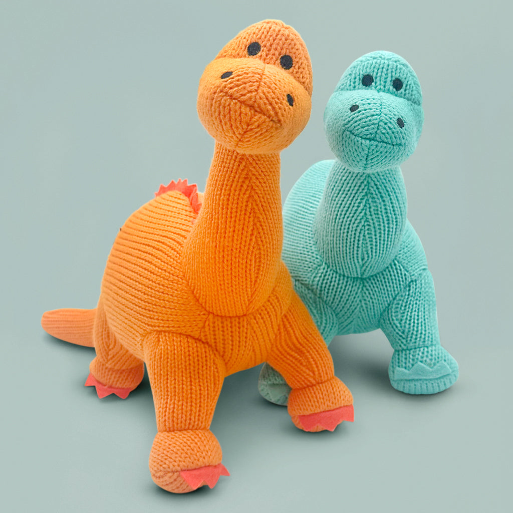 Cute Dinosaur Plush Toy & Custom Name Pyjama Set - Orange Dino Themed Sleepwear for Kids | Perfect for Birthday Gifts, Bedtime & Nursery Decor
