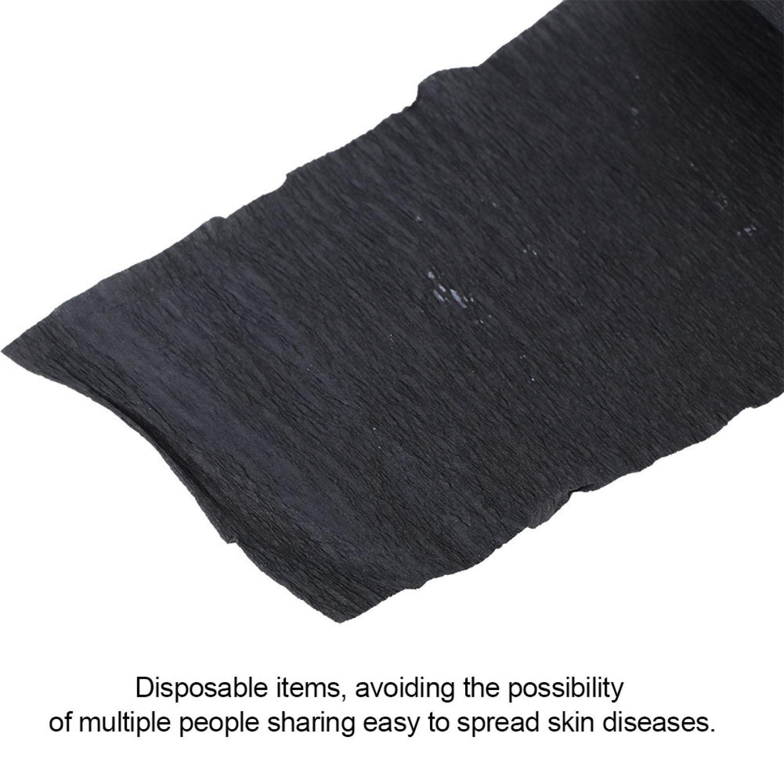 2 Rolls Professional Barber Neck Strips - Disposable Black Stretchy Hair Cutting Paper for Salon Styling & Hair Dyeing | Ideal for Barbershops, Hair Salons & Home Haircuts