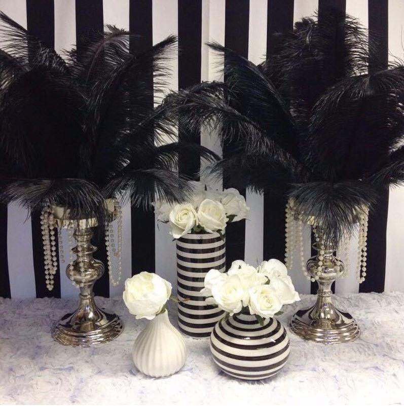 12-Piece Set of 24-26 Inch Long Genuine Ostrich Feathers for Wedding Centerpieces, Party Decorations, and DIY Craft Projects - Perfect for Table Arrangements, Bouquets, and Home Decor