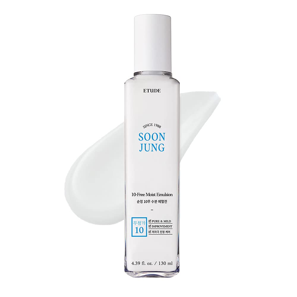 SoonJung 10-Free Moist Emulsion 130ml | Hypoallergenic Hydrating Face Lotion for Sensitive Skin Care | Korean Skincare for Daily Soothing