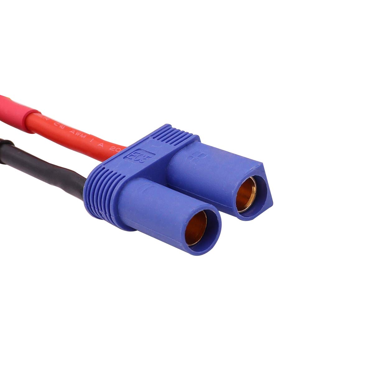 2PCS Female EC5 to Male XT90 Plug Connector Adapter Cable - 14AWG 5cm for RC Car, Truck, Boat, Airplane Lipo Battery & ESC Charger | High Current Power Connection Solution for RC Hobbyists and DIY Electronics Projects