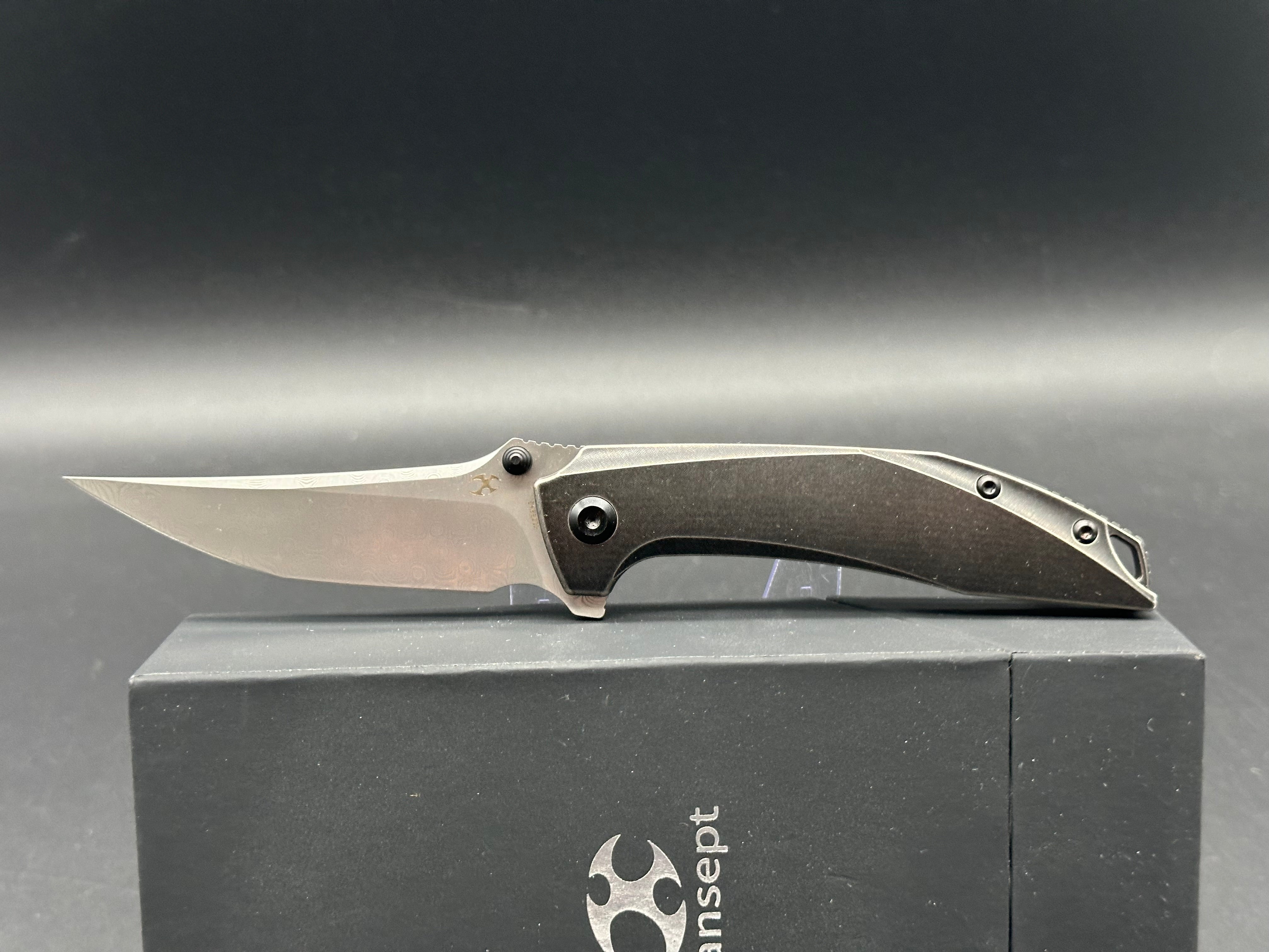 KANSEPT BAKU Titanium Handle Damascus Steel Folding Pocket Knife - EDC, Outdoor Camping & Survival Tool