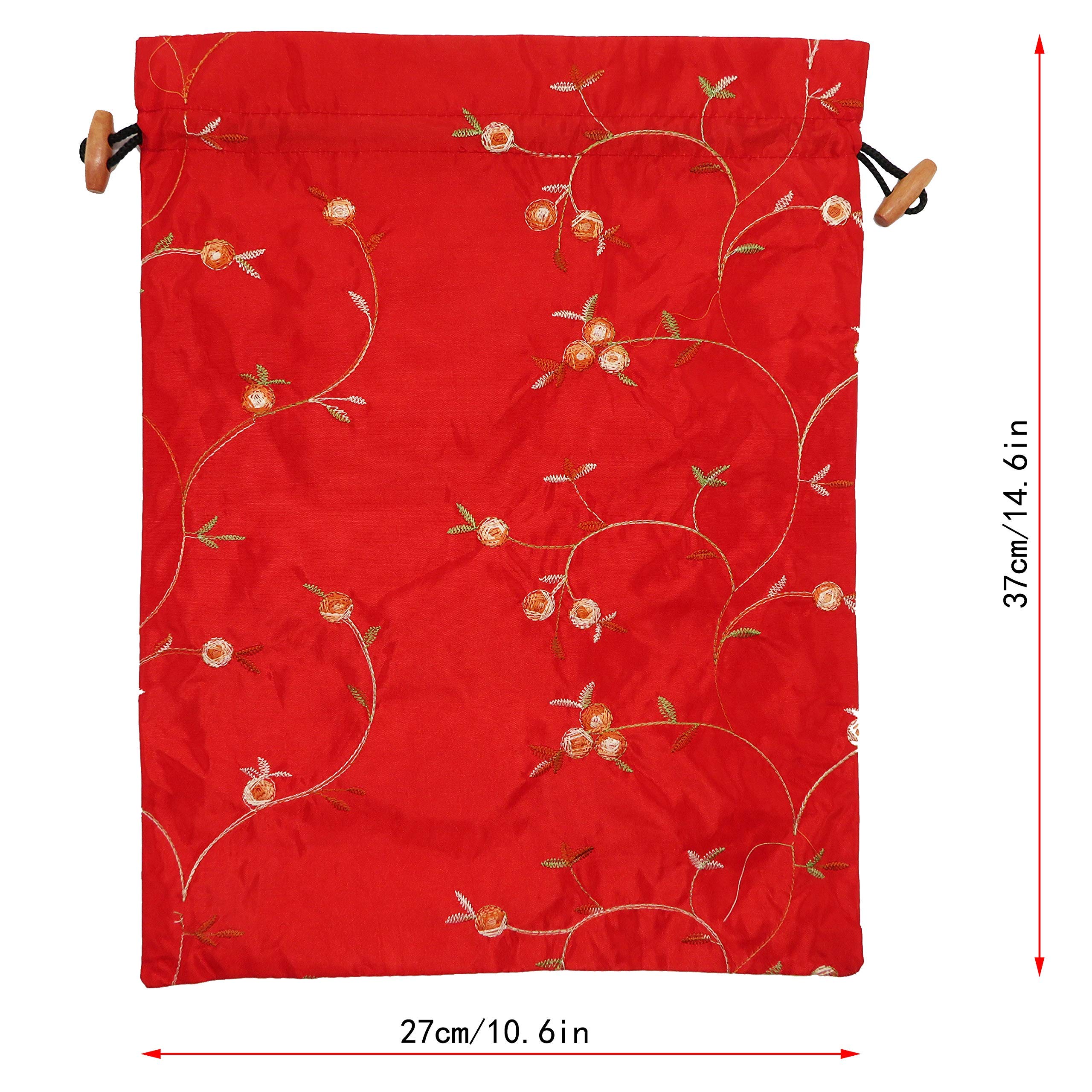 4-Piece Embroidered Silk Flower Jacquard Travel Organizer Bags - Washable Fabric Storage for Lingerie, Underwear, Laundry & Shoes - Perfect for Travel, Home & Gym Organization (Men & Women)