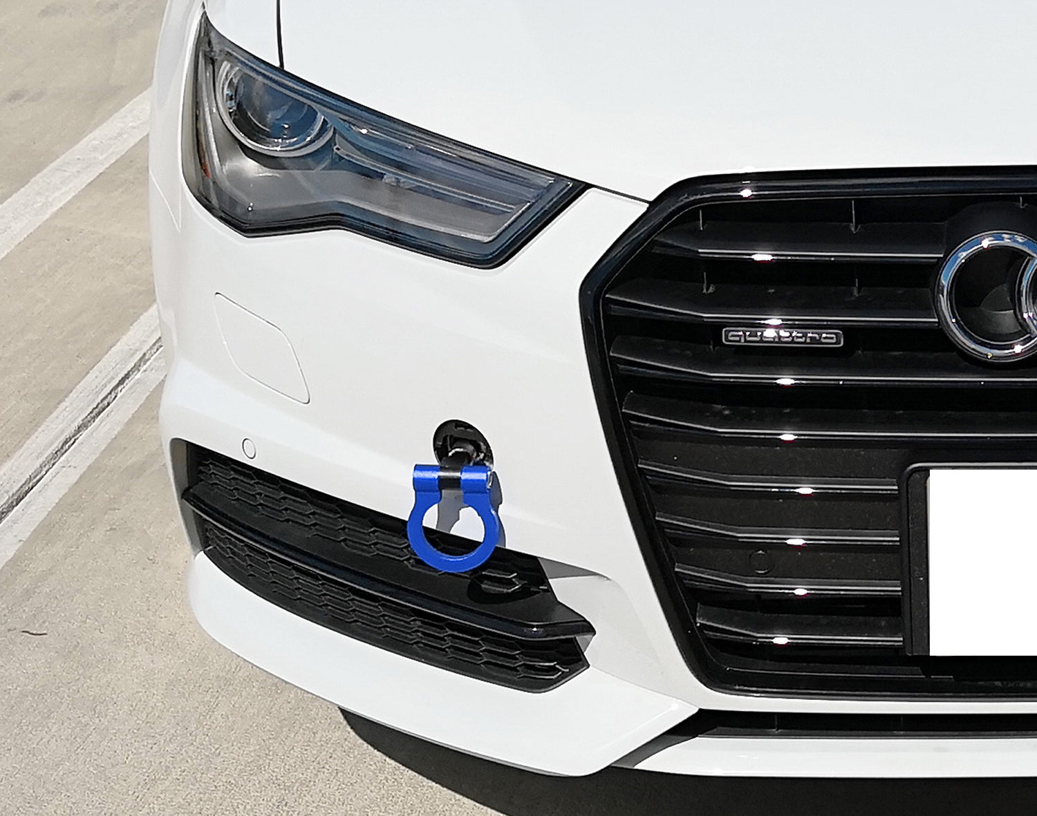 Euro Blue Racing Style Tow Hook Ring for Audi A6 S6 A7 S7 (2019+) & VW Jetta Arteon - High Performance Car Accessory for Track Days & Street Style