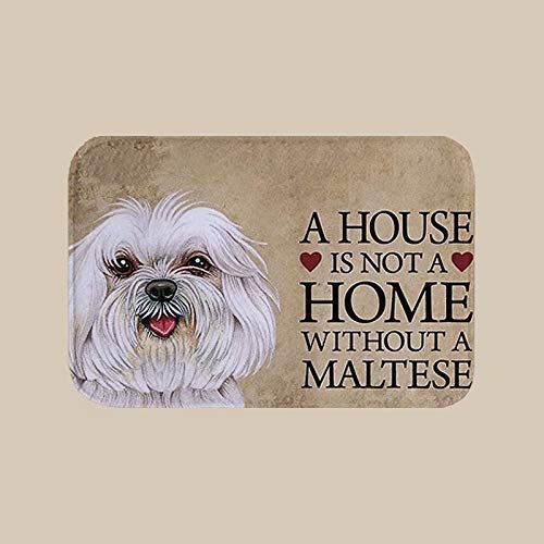 Premium Maltese Welcome Mat for Indoor & Outdoor Use - Durable, Washable Non-Slip Doormat 23.6 x 15.7 Inches - Perfect for Entryway, Porch, Patio & Home Decor