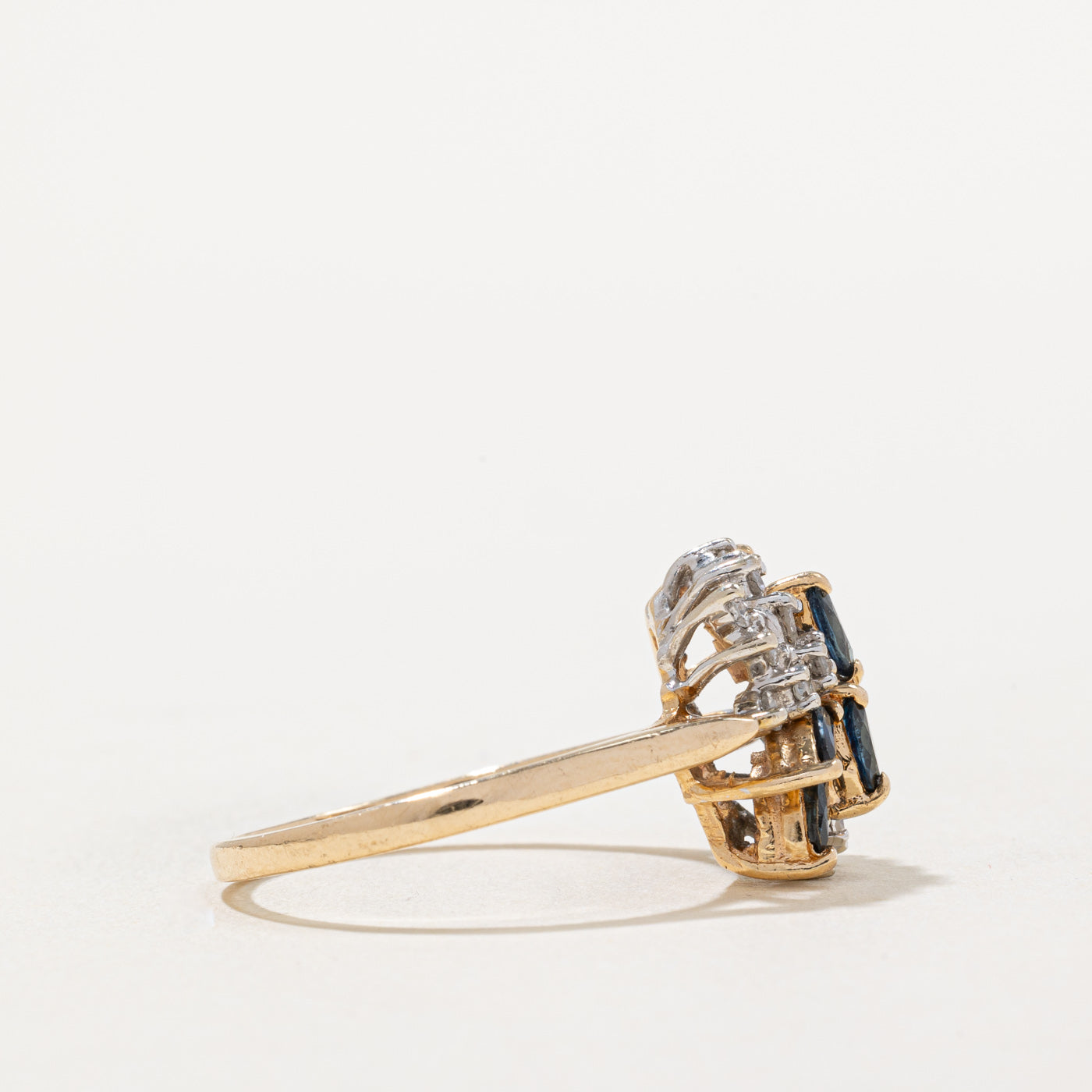 Exquisite 0.82ctw Sapphire & Diamond Cluster Ring (0.34ctw Diamonds) - Size 9 | Elegant Wedding, Anniversary & Gift Jewelry for Women