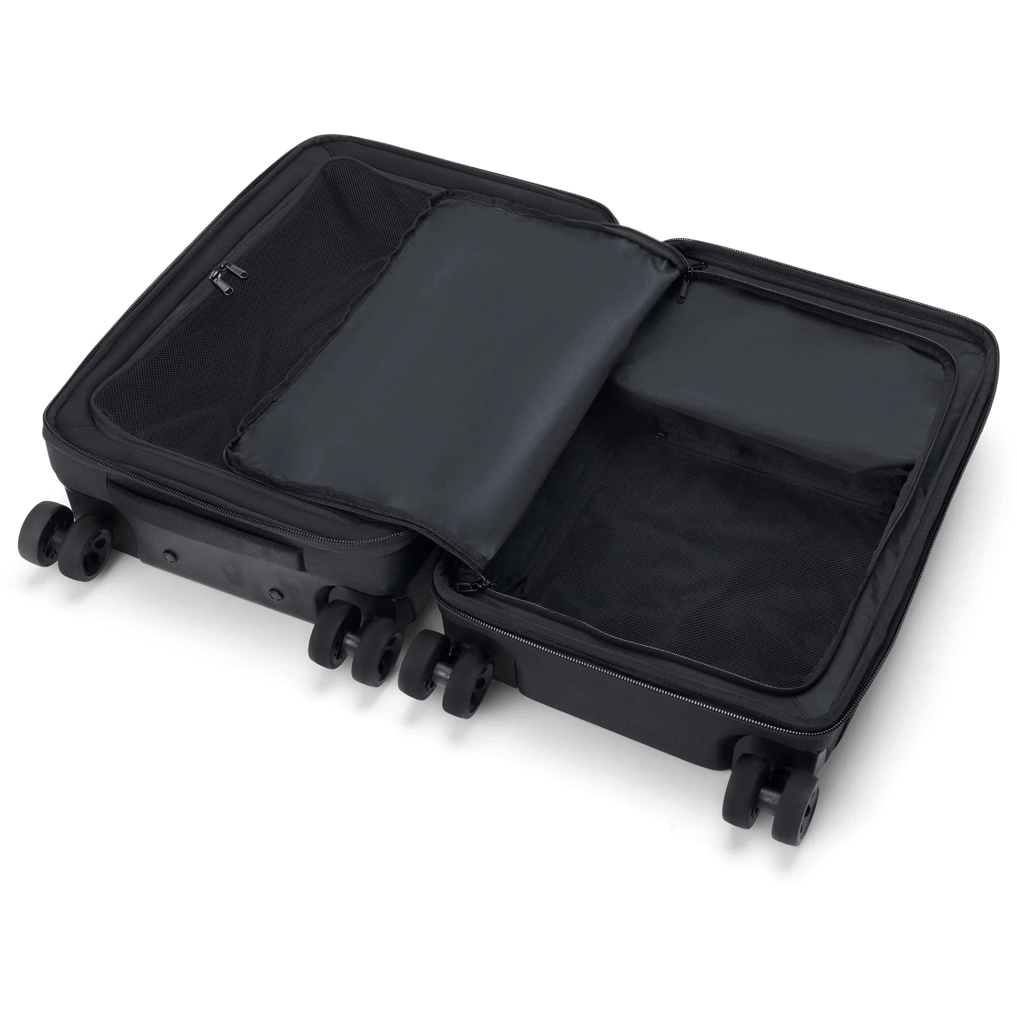 Dakine Split 4 Wheel Carry On Luggage 48L Black - Lightweight Spinner Suitcase for Air Travel, Business Trips & Weekend Getaways