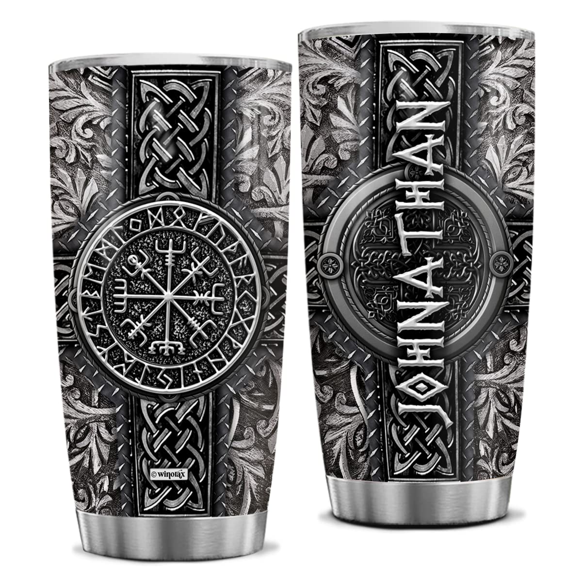 Personalized Viking Tumbler - 20oz & 30oz Stainless Steel Insulated Coffee Travel Mug with Lid - Custom Name Engraved - Perfect Birthday/Christmas Gift for Men & Women - Ideal for Camping, Office & Outdoor Adventures