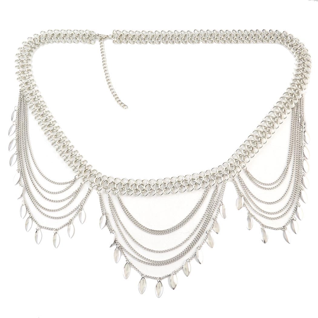 Elegant Women's Belly Waist Chain with Sequins - Fashion Body Jewelry for Parties, Beach & Festival Accessories