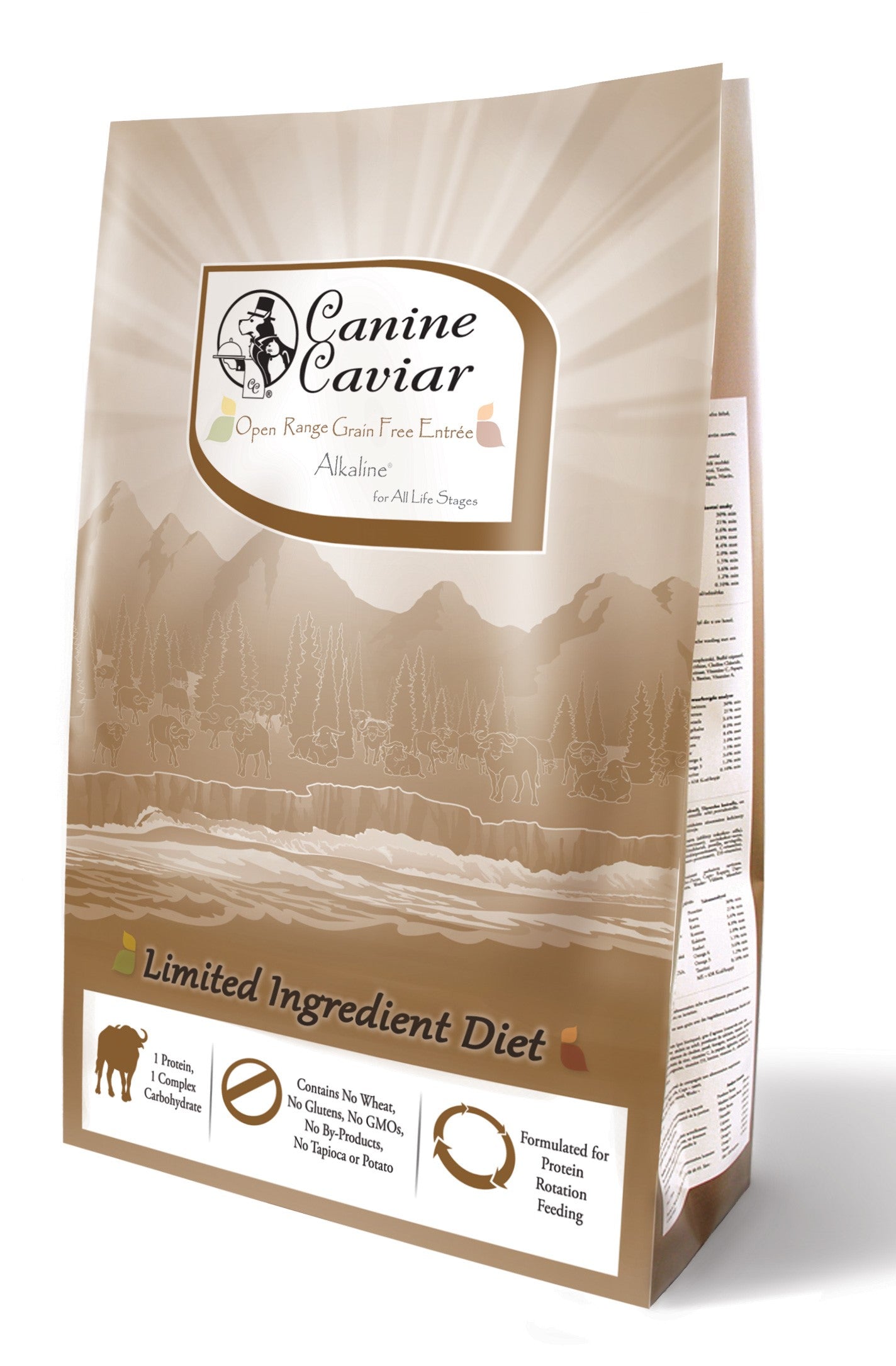Canine Caviar Grain-Free Open Range Buffalo Dry Dog Food - High Protein, Hypoallergenic for Sensitive Stomachs - Perfect for Active Dogs & Outdoor Adventures