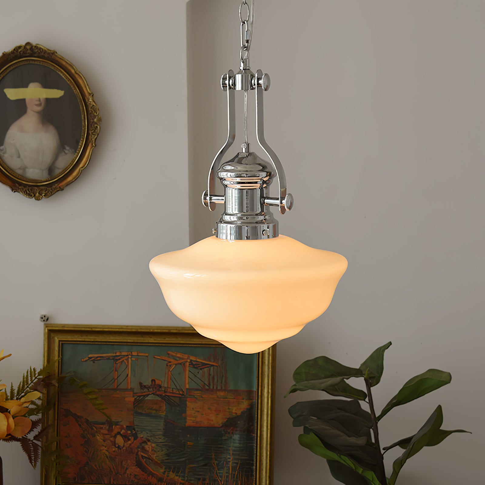 Vintage Schoolhouse Pendant Light - Industrial Classroom Chandelier with Clear Glass Shade | Perfect for Kitchen Island, Dining Room, and Entryway Lighting