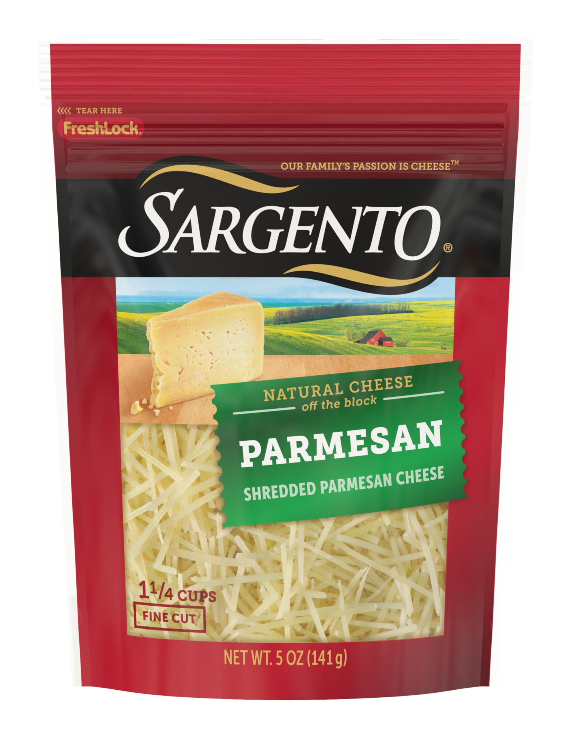 Sargento Shredded Parmesan Natural Cheese - 5 oz Bag | Aged Italian Cheese for Pasta, Pizza & Salads | Premium Grated Cheese for Cooking & Baking