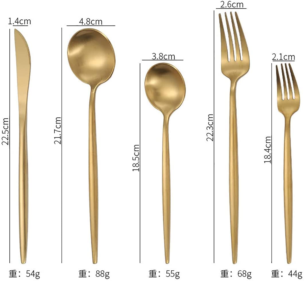 80-Piece Stainless Steel Flatware Set for 16 - Square Modern Cutlery Set with Mirror Polish (Dinner Knives, Forks, Spoons) - Dishwasher Safe Gold - Perfect for Weddings, Restaurants & Dinner Parties