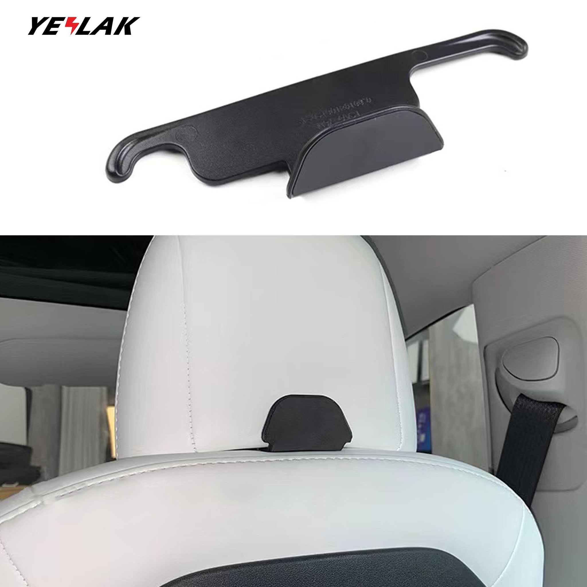 Premium Back Seat Headrest Hanger Hooks for Tesla Model 3 & Y - Car Organizer Accessories for Phones, Bags, Coats - Perfect for Road Trips & Daily Commutes