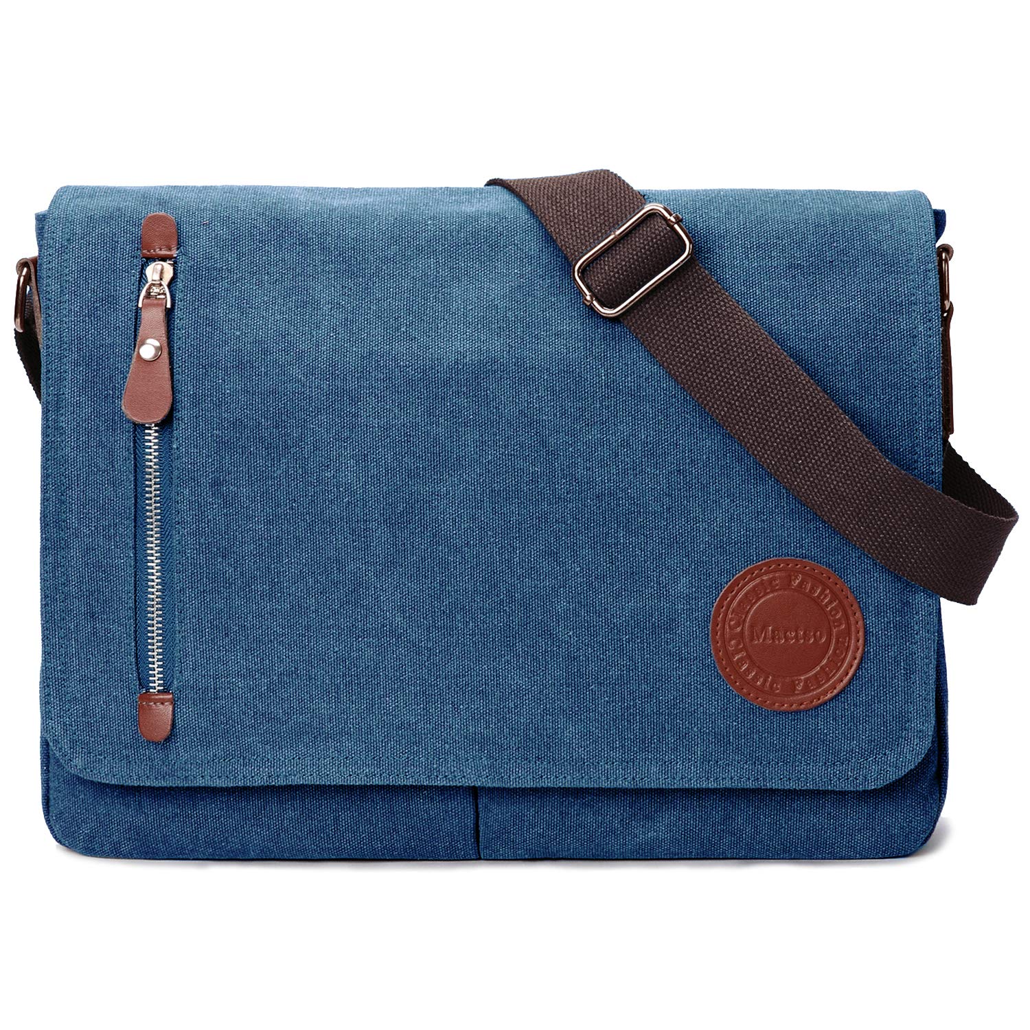 Vintage Canvas Messenger Bag for Men & Women - 13.5