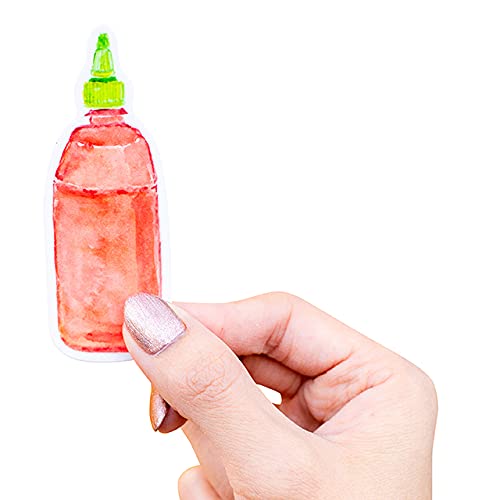 Kathyphantastic Sriracha Hot Sauce Vinyl Sticker - 3.5 x 1.33 Inches - Waterproof Decal for Laptops, Water Bottles & DIY Crafts