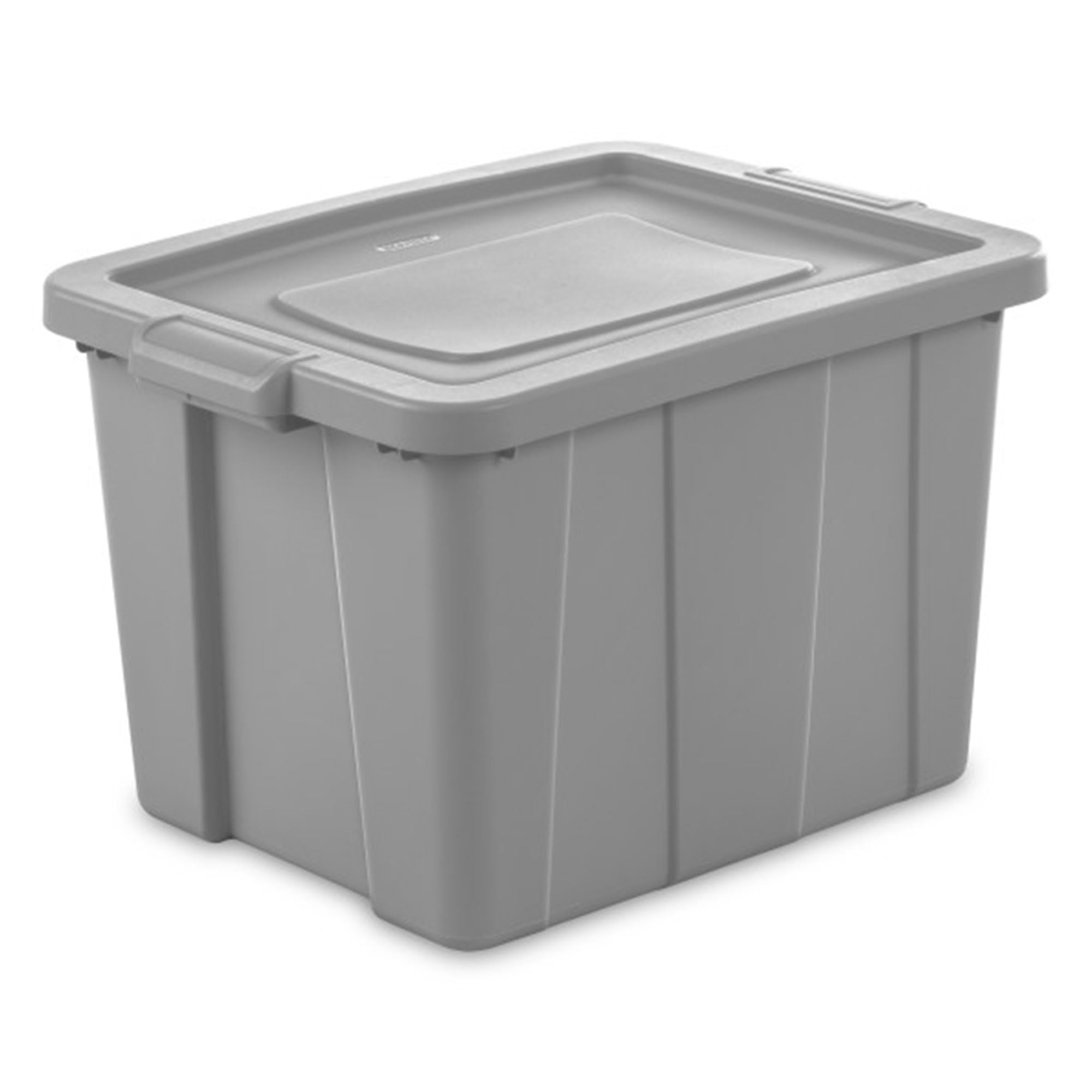 Sterilite 16786A06 Tuff1 18 Gallon Stackable Storage Bins with Lids - 18 Pack, Gray - Heavy Duty Plastic Containers for Basement, Garage, Attic Organization & Home Storage Solutions