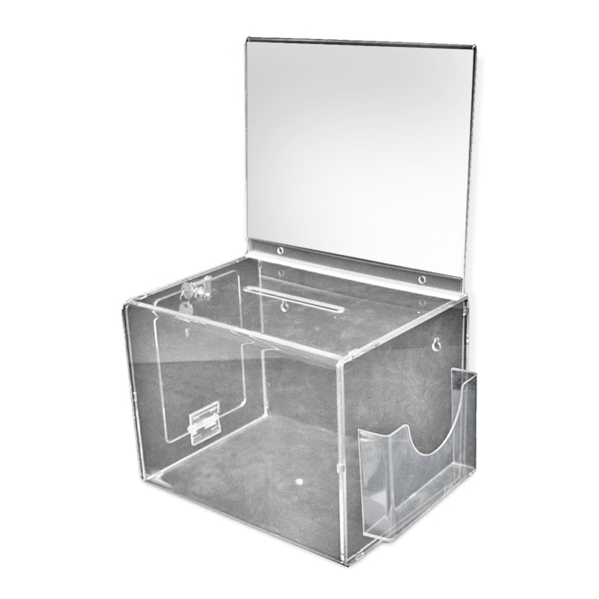 Azar 206300 Large Lottery Box with Lock & Key - Secure Pedestal Raffle Ticket Container for Events, Fundraisers & Casino Nights