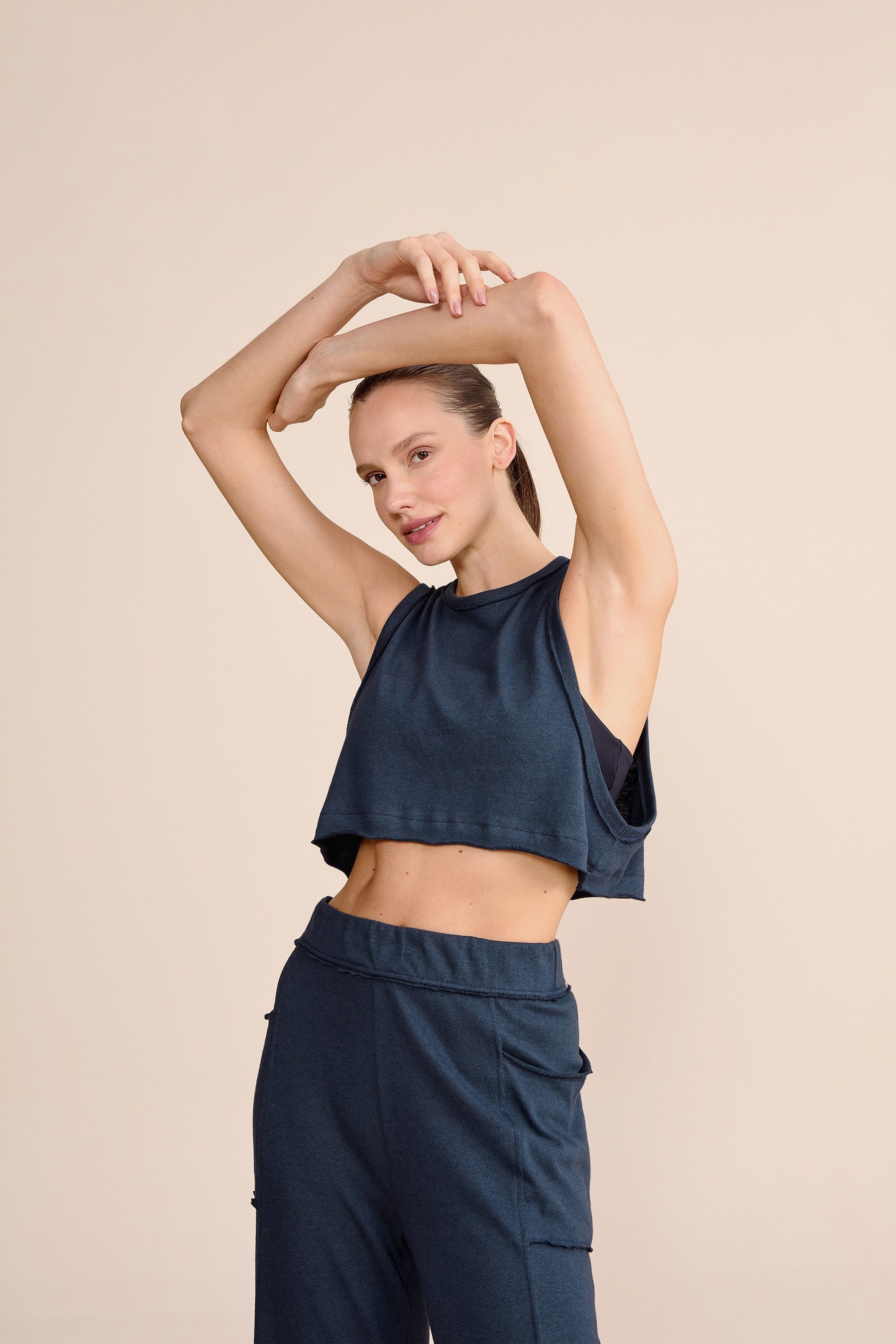 Cozy Slow Sweatshirt & Tank Top Set for Women - Casual Loungewear for Relaxing at Home, Yoga, or Running Errands