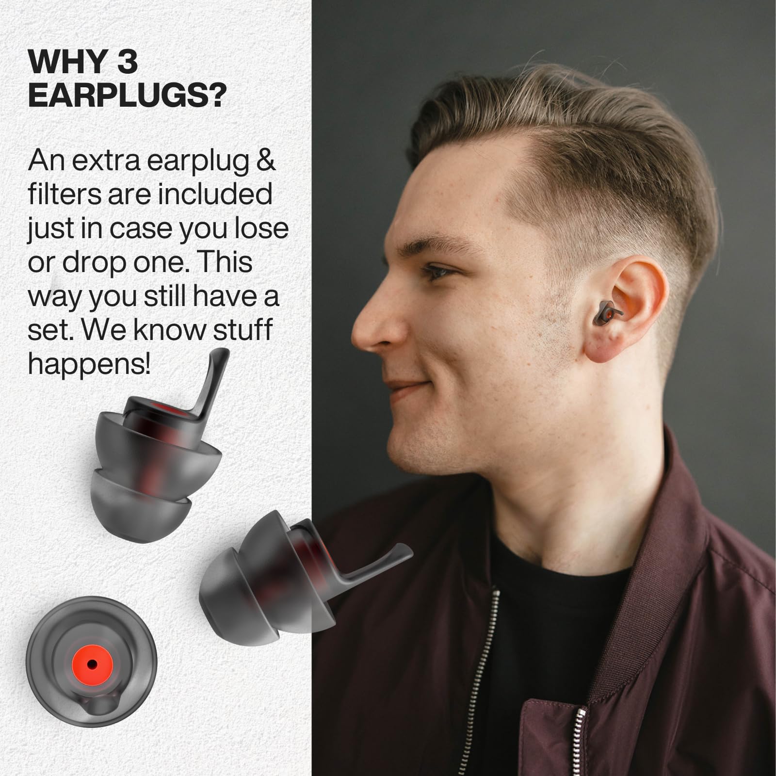 EARPEACE Moto Reusable Earplugs - 26dB Noise Canceling for Motorcycle Riding & Wind Protection