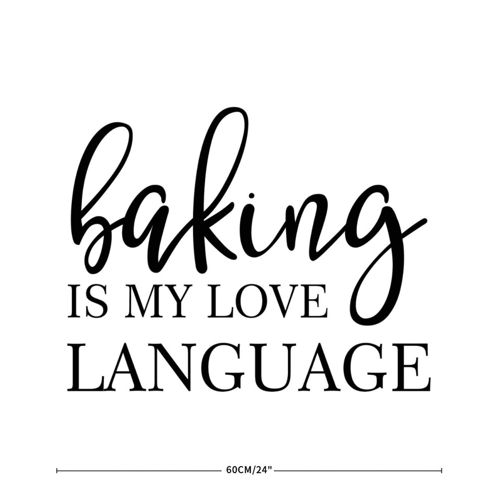 Christian Inspirational Quote Vinyl Wall Decal - Baking is My Love Language - Removable Wall Art Stickers for Home Decor - Perfect for Bedroom, Living Room & Kitchen - Funny & Motivational Wall Decals for Christian Homes & Baking Enthusiasts