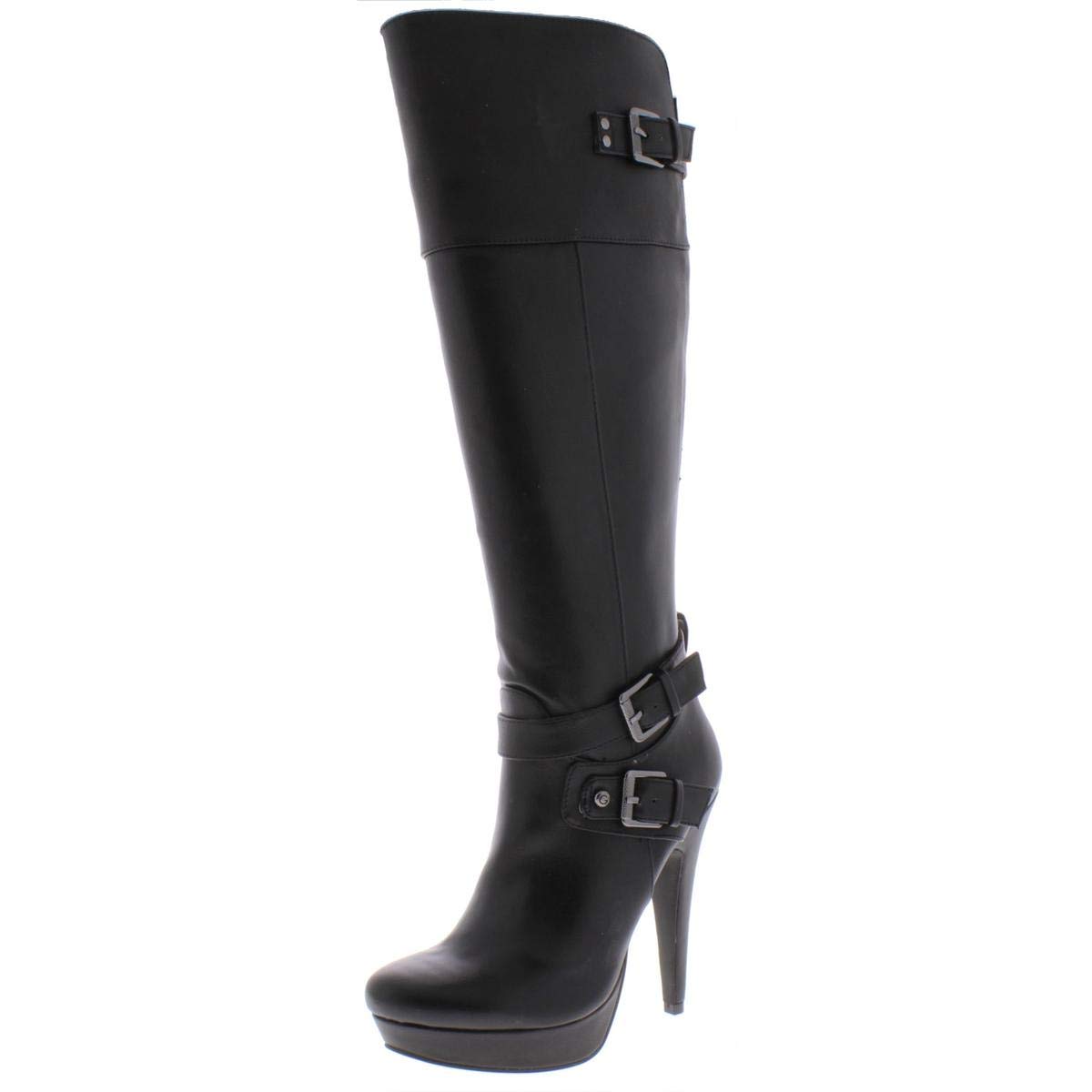 G by Guess Women's Desra Leather Knee High Boots - Almond Toe Fashion Boots for Women | Perfect for Office, Party & Winter Outfits