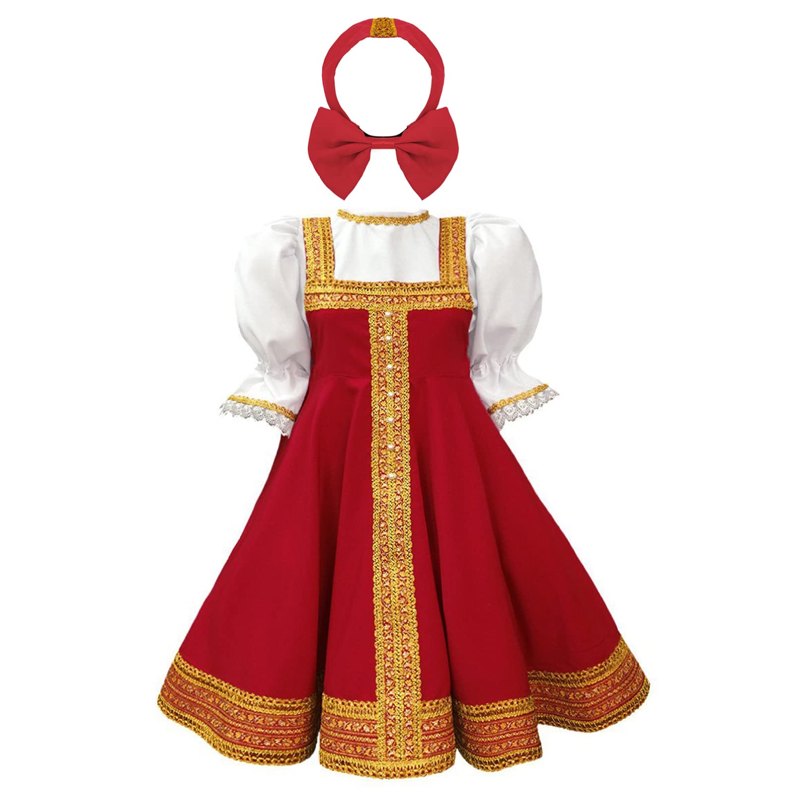 Russian Princess Tutu Dress for Girls - Traditional Folk Costume for Cosplay, Birthday Parties & Halloween | Elegant Party Dress for Kids