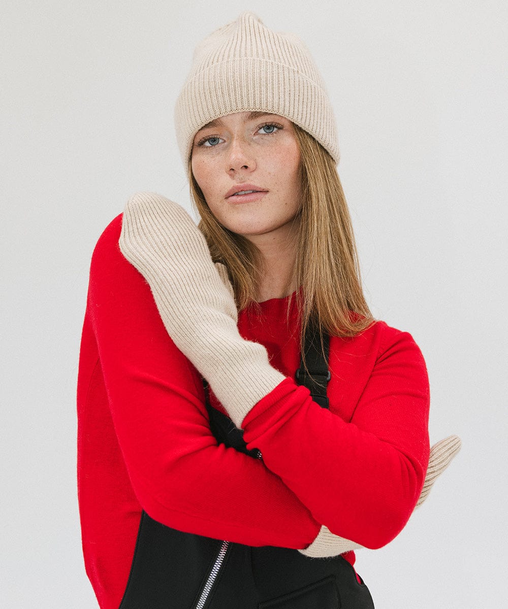 Nina Knit Beanie and Mitten Set for Women - Soft Winter Hat & Gloves Combo - Warm Accessories for Cold Weather, Outdoor Activities, and Fashion