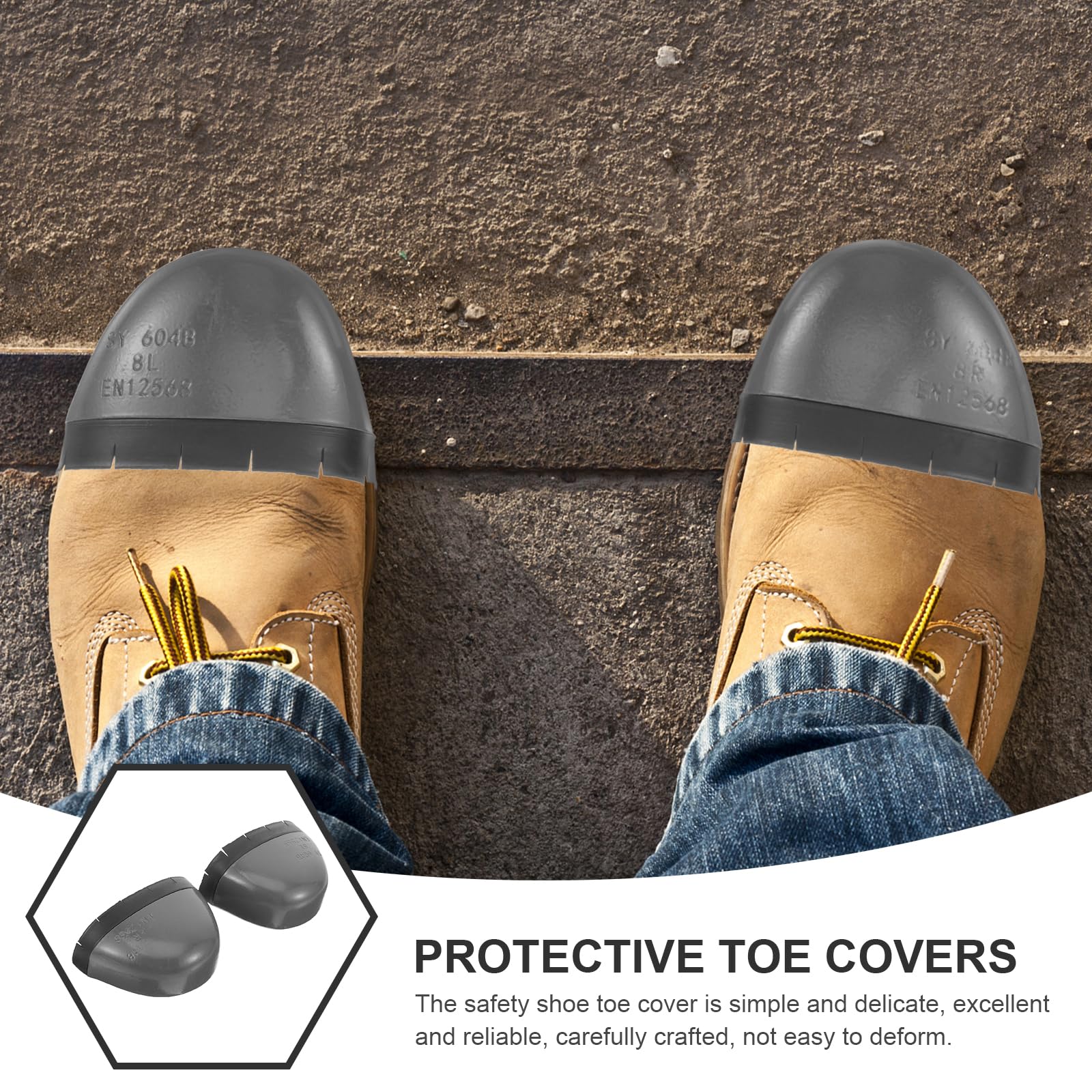 Gadpiparty 1 Pair Steel Toe Caps for Shoes - Universal Metal Toe Cover Protectors for Work Boots & Safety Shoes - Durable Shoe Guard for Men & Women - Perfect for Construction, Warehouse & Industrial Work Safety