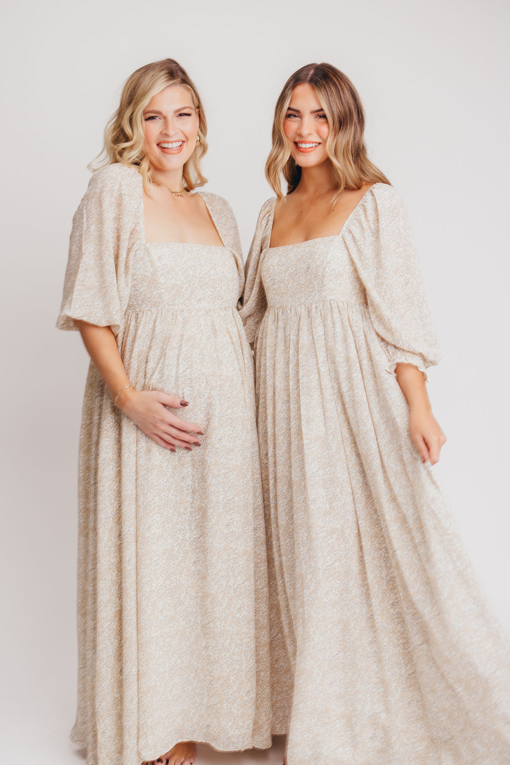 Elegant Mona 'Love Story' Maxi Dress - Bump Friendly & Inclusive Sizing (S-3XL) | Perfect for Maternity, Weddings & Special Occasions