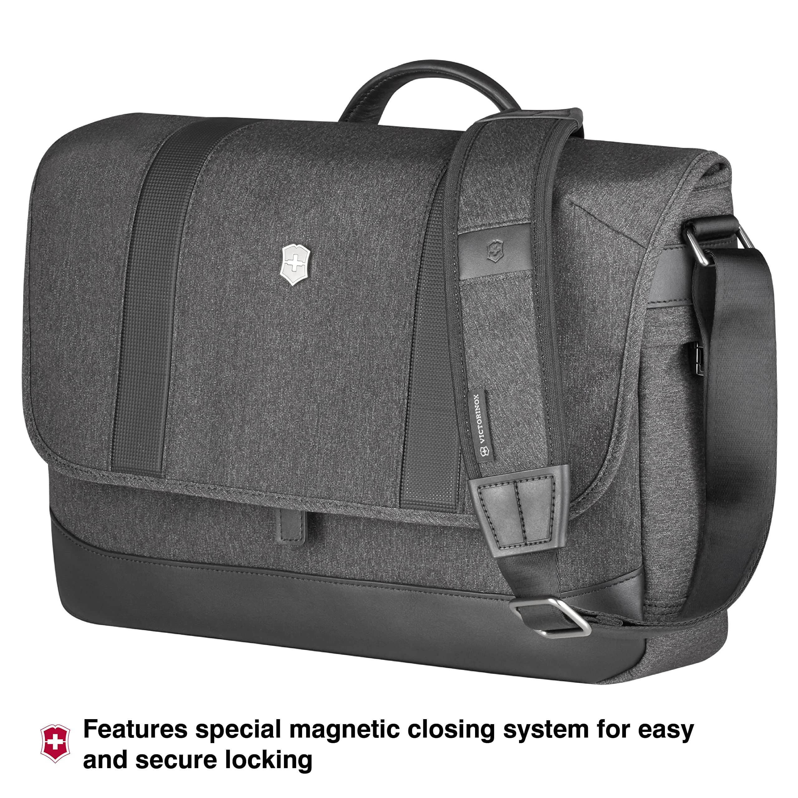 Victorinox Architecture Urban2 Messenger Bag - Stylish & Durable Laptop & Tablet Shoulder Bag for Work & Travel - 13L Gray - Perfect for Business Professionals & Commuters