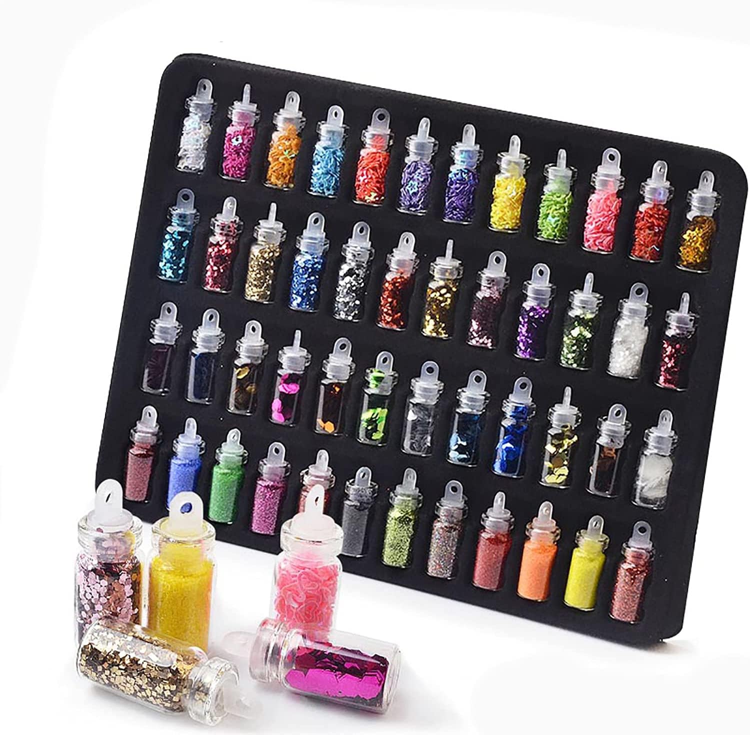 Premium 48-Piece VNZ Nail Art Kit with Glitter Stones, 100 Fake Nails, 2 Decorative Tapes, 15 Brushes & 5 Dotting Pens - Complete DIY Manicure Set for Home Salon, Parties & Gift Giving