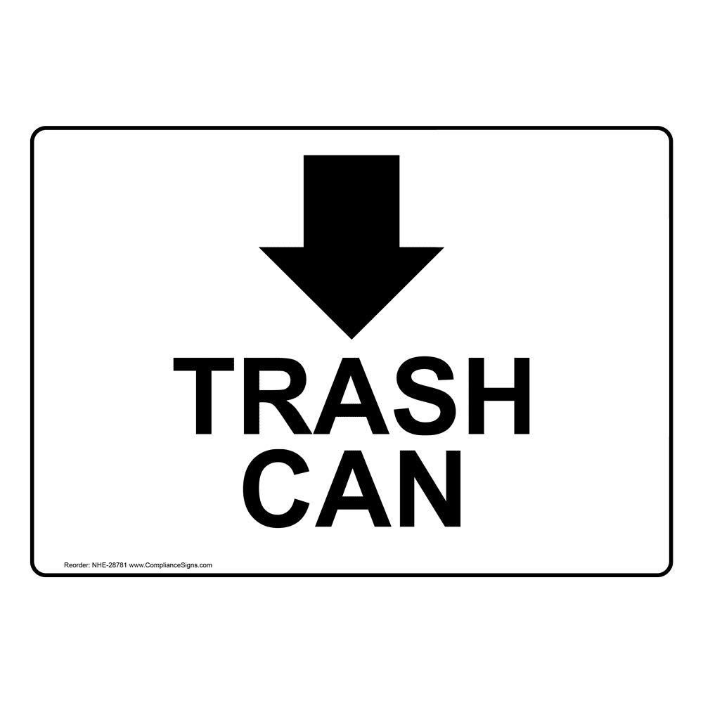 10x7 Inch Plastic Recycling & Trash Safety Sign with Down Arrow - Durable Waste Management Sign for Offices, Schools & Public Spaces | ComplianceSigns.com
