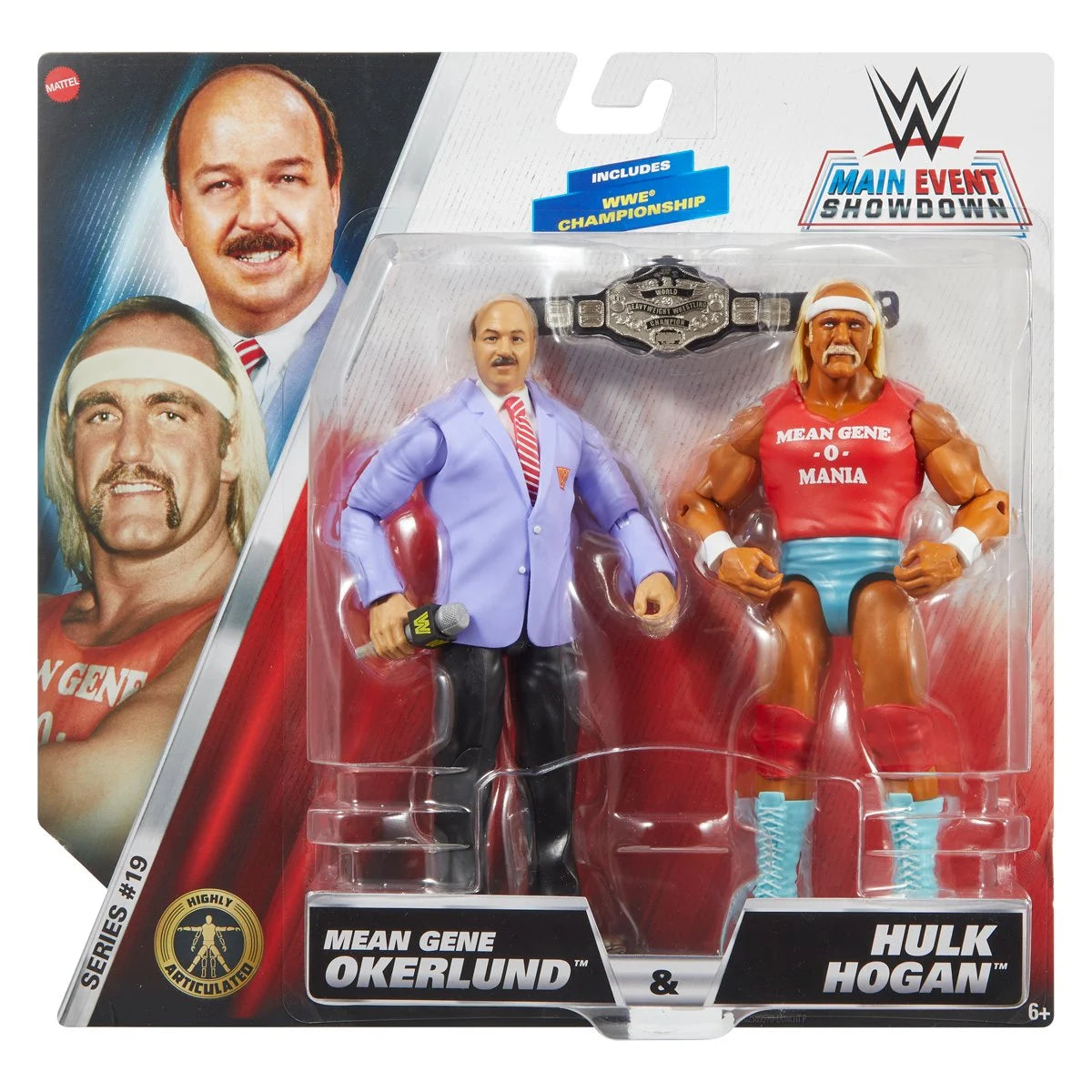 WWE Main Event Showdown Series 19 Hulk Hogan & Mean Gene Okerlund Action Figure 2-Pack - Collectible Wrestling Toys for Display, Play & WWE Fan Gifts