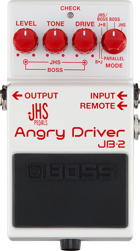 BOSS JB-2 Angry Driver JHS Guitar Pedal - High Gain Distortion & Overdrive Effects for Electric Guitar - Perfect for Rock, Metal & Blues Performances