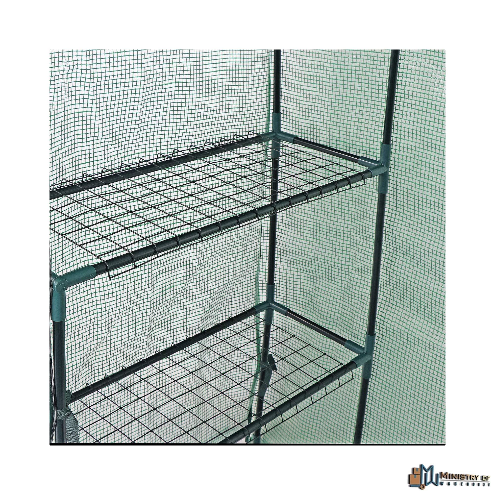 3-Tier 6-Shelf PE Fabric Walk-In Greenhouse with Roll-Up Zipper Door - Indoor/Outdoor Mini Greenhouse for Plants, Flowers, Seedlings & Gardening - Perfect for Patio, Backyard & Small Spaces