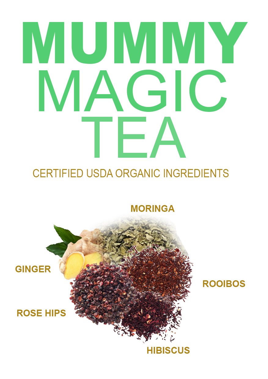 Slim Tea Mummy Magic Weight Loss Ginger Tea - 40 Cups | Natural Detox & Metabolism Booster for Women | Perfect for Postpartum Wellness & Healthy Lifestyle
