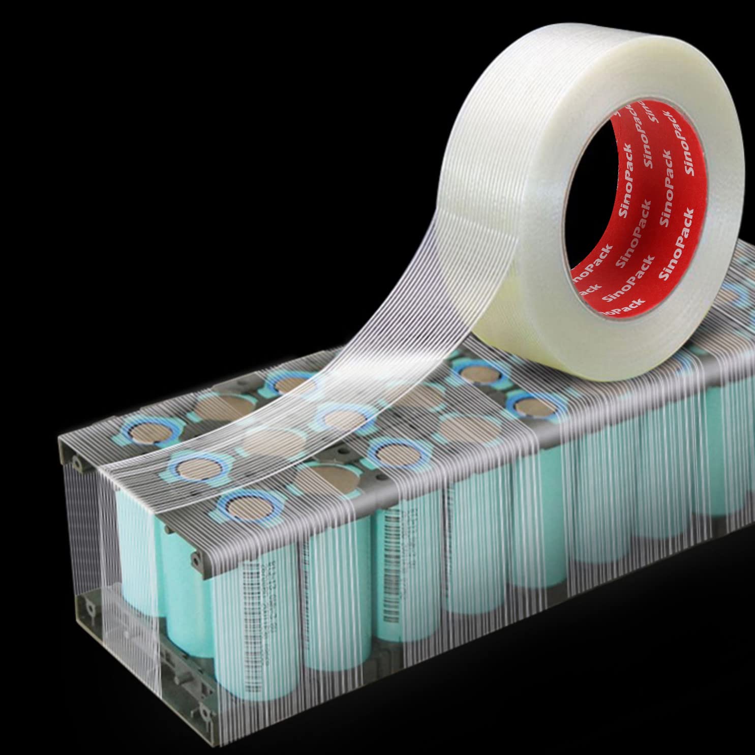 Heavy Duty Fiberglass Reinforced Strapping Tape - 3 Pack, 5.5Mil Thick x 2 Inch Wide x 30 Yards Long - Strong Filament Tape for Shipping Boxes, Moving, Packaging & Industrial Use
