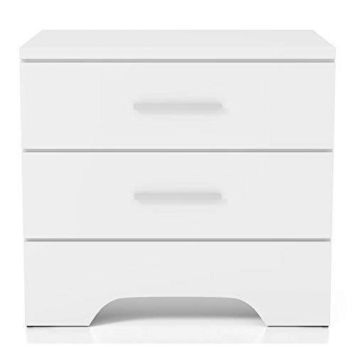 Furniture of America Laughlin Wood 2-Drawer Nightstand in White - Modern Bedside Table for Bedroom, Living Room & Guest Room Storage