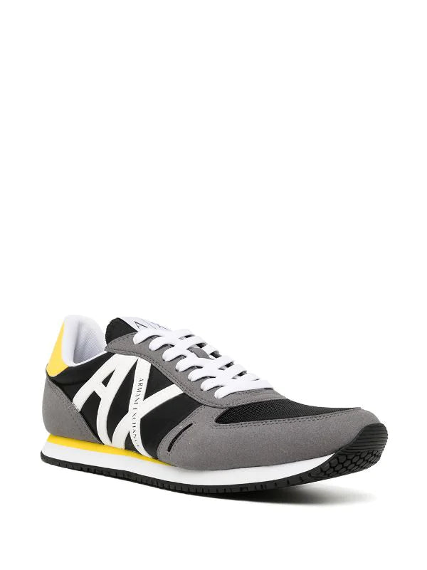 Armani Exchange Men's Casual Sneakers - Black, Gray & Yellow Color Options | Comfortable Walking Shoes for Daily Wear & Gym
