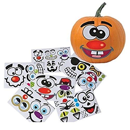 12 Pack Jack-O-Lantern Pumpkin Stickers for Halloween Decorations, DIY Crafts, Scrapbooking & Party Favors