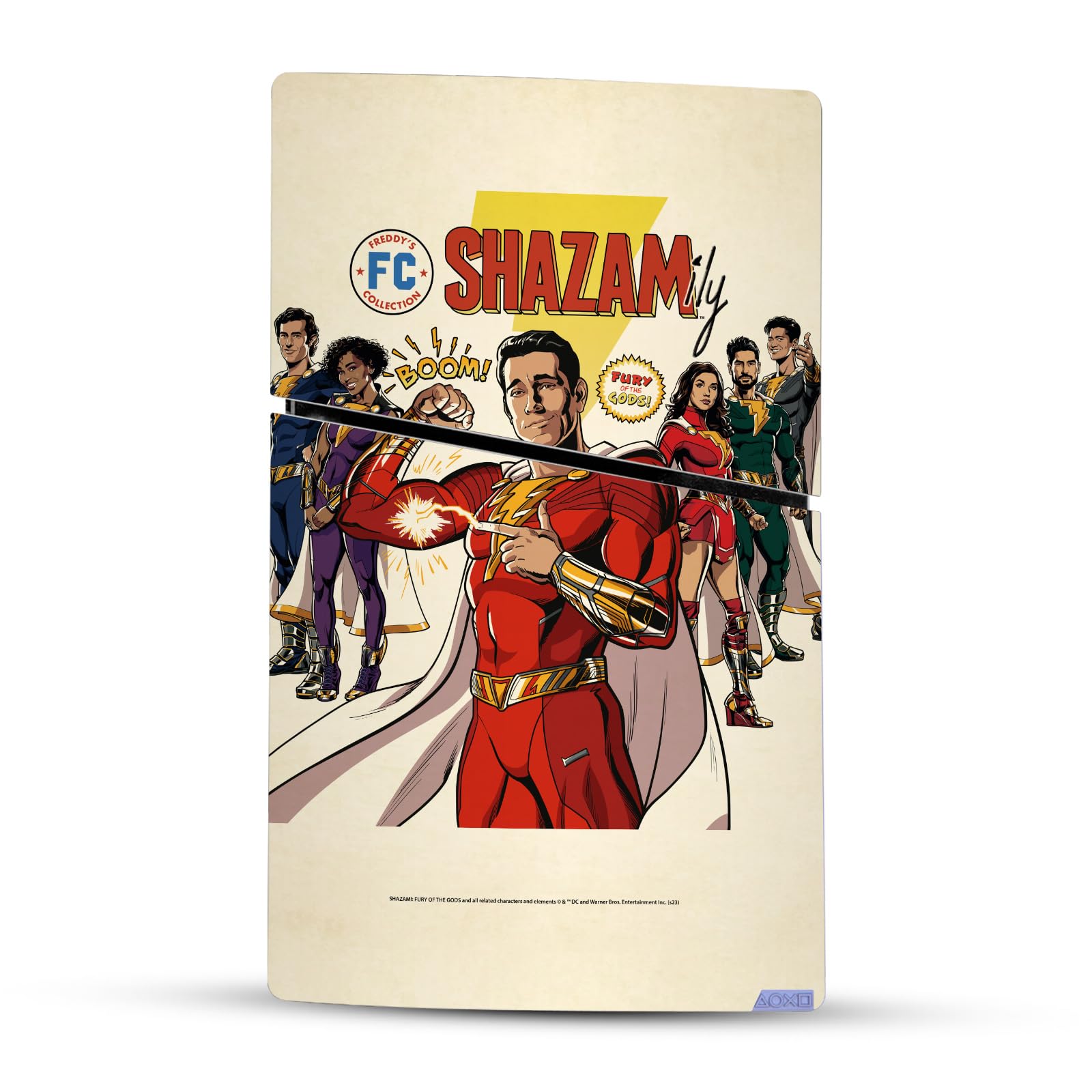 Official Shazam!: Fury of The Gods Character Art Vinyl Sticker for Sony PlayStation 5 PS5 Slim/PRO Digital Edition Console - Gaming Skin Decal for Customization & Protection - Perfect for Gamers & Movie Fans